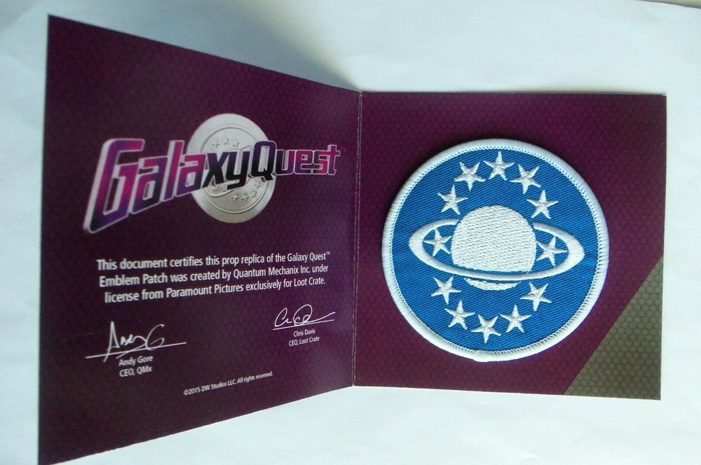 Galaxy Quest Patch Loot Crate Emblem Prop Replica Exclusive NEW