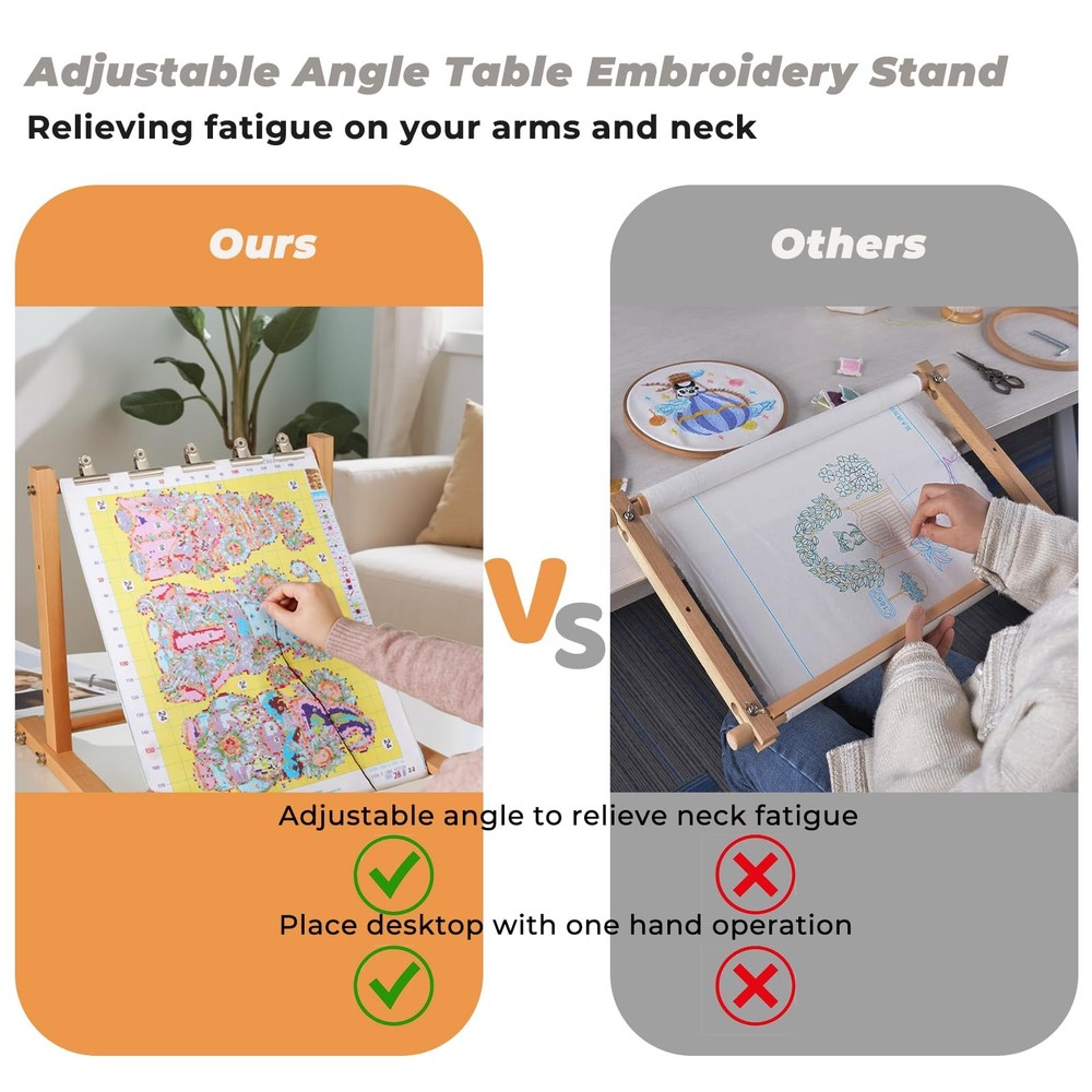 Adjustable Embroidery Stand Hands Free Cross Stitch Scroll Frame Needlepoint ...