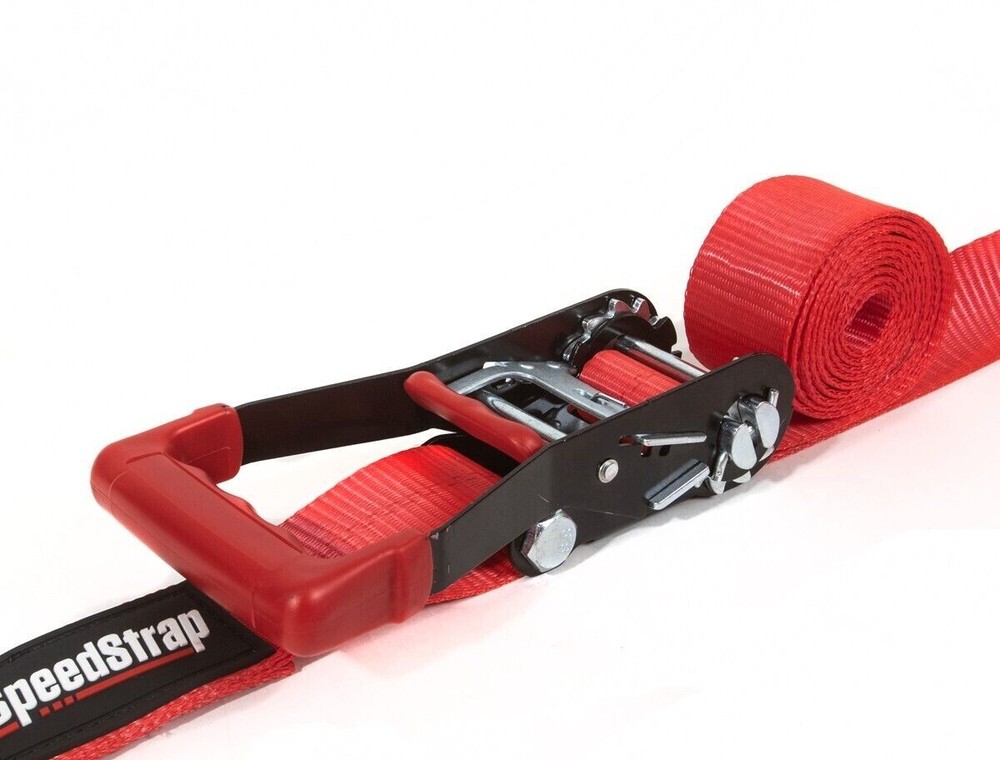 SpeedStrap Heavy Duty Red 2"x10' Ratchet Tie-Down W/ Floating Snap Hook