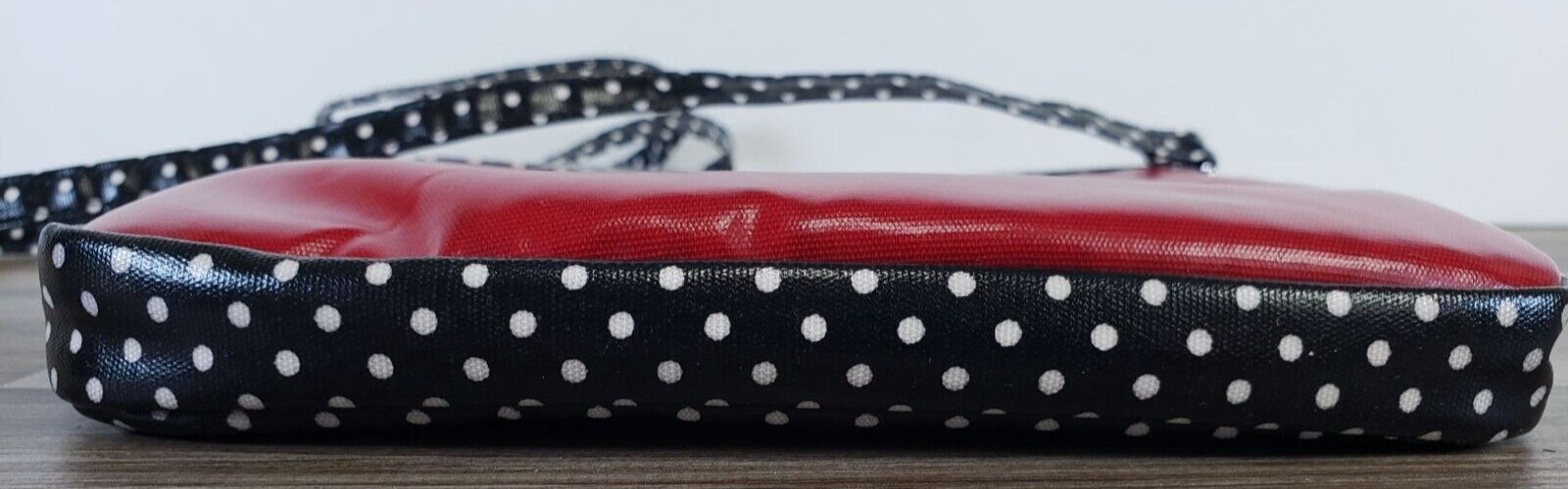 DISNEY MINNIE MOUSE Polka Dot Crossbody Bag Bow Detail RED BLACK RETRO STYLE