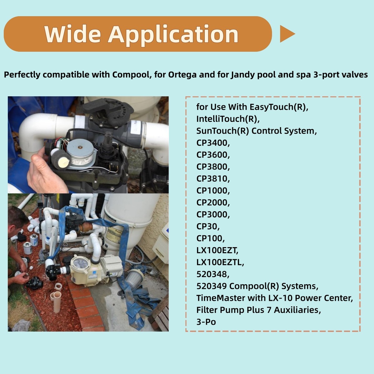 for Pentair Compool, Jandy/Zodiac,Hayward 263045 CVA-24T Valve Actuator 24V