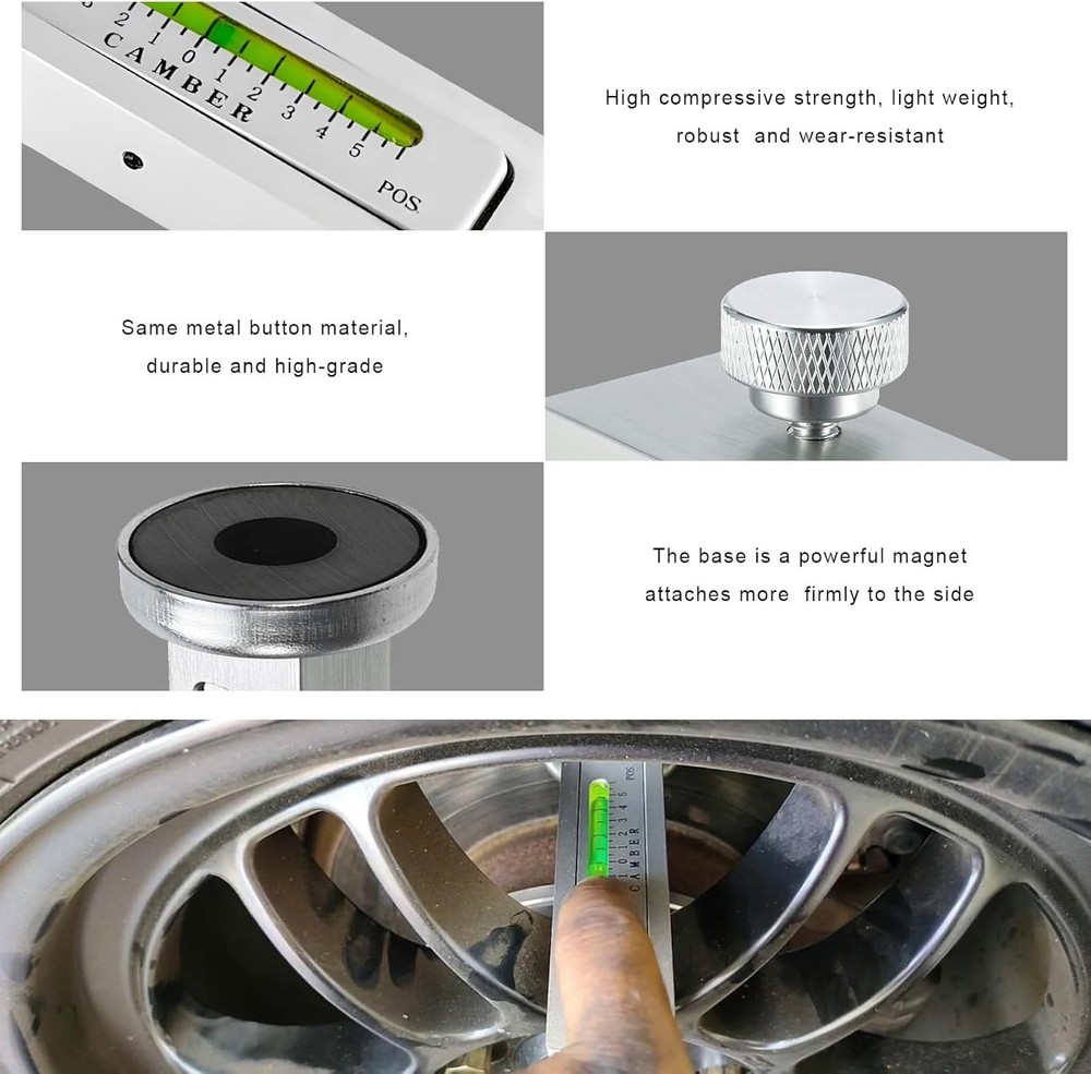 Adjustable Magnetic Gauge Tool for Precision Wheel Alignment - Durable & Compact