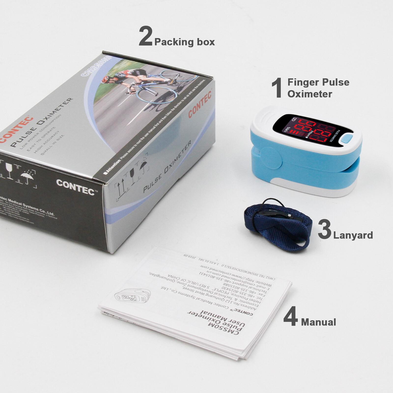 FDA Finger Pulse Oximeter Blood Oxygen Sensor,SpO2 Monitor Heart Rate,O2 meter