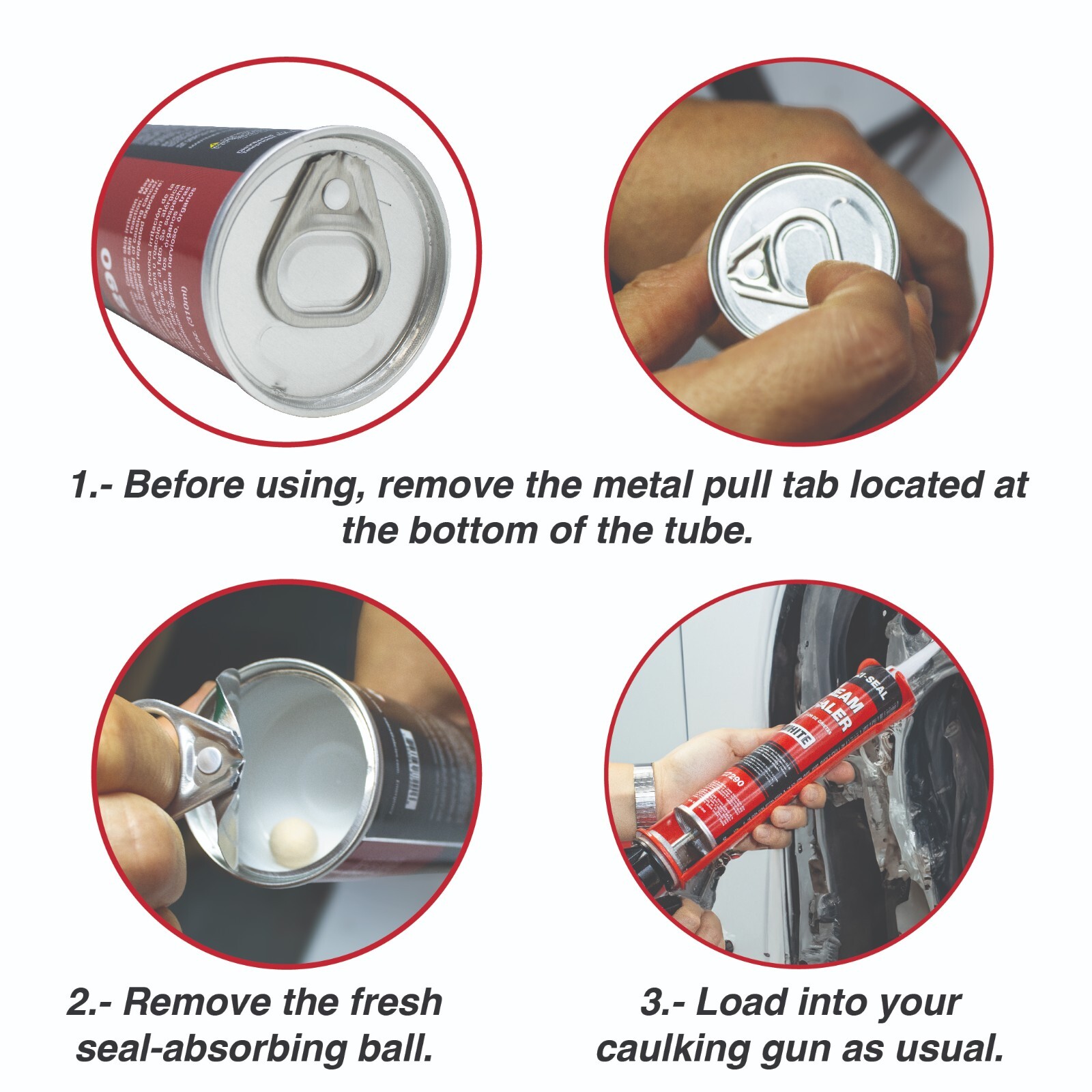 Maxi-Seal Polyurethane Seam Sealer Automotive - White, 10.5oz Tube