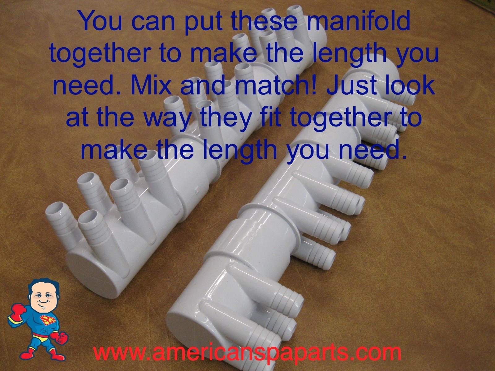 Manifold Hot Tub Spa Part 16 3/4" Outlets Glue and Coupler Kit Info Video