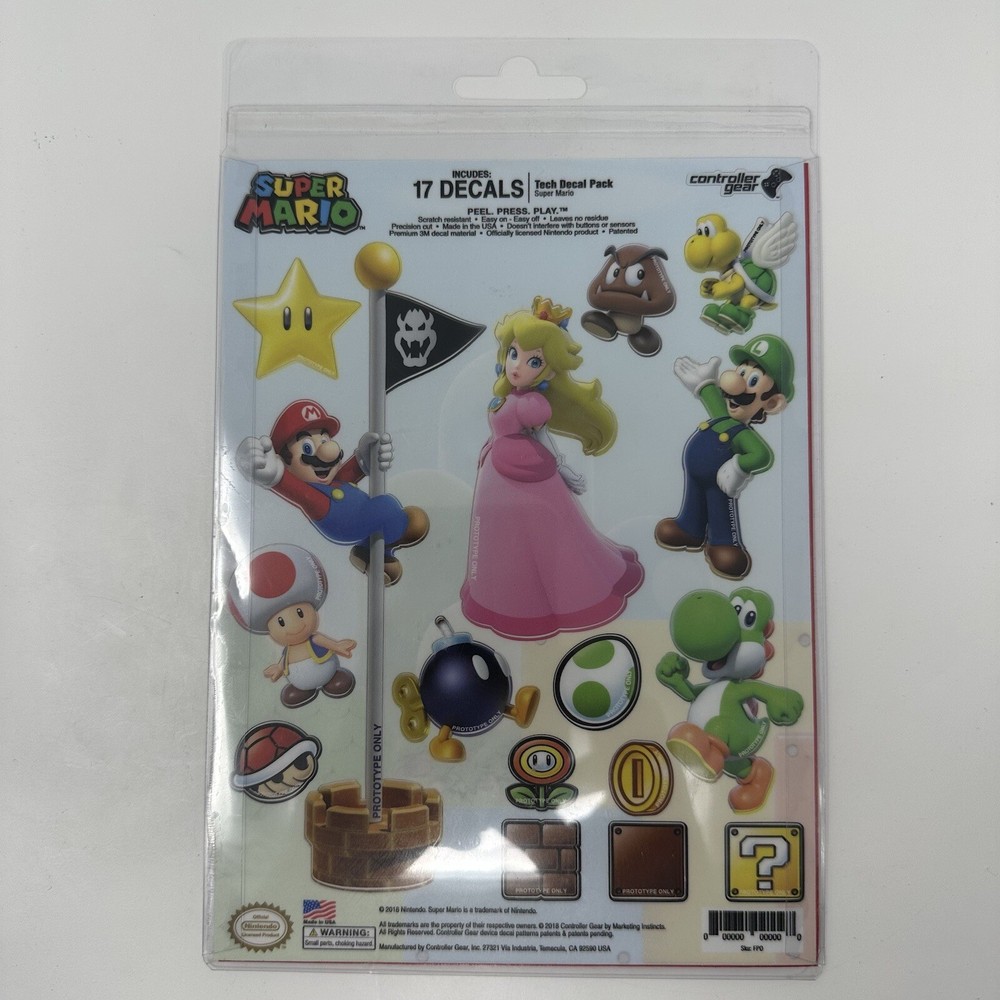 Controller Gear Super Mario Tech Decals Pack 17 Count GameStop Nintendo