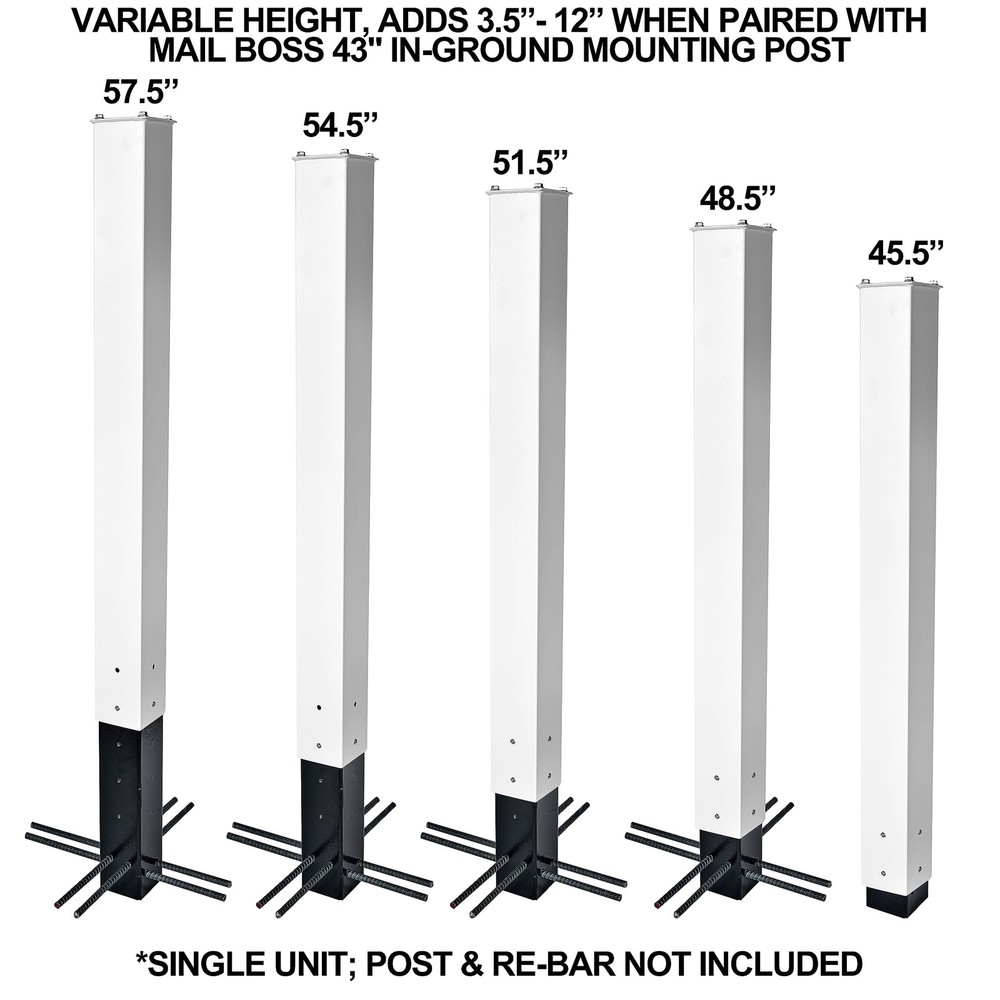 Mail Boss Post Depth Extender Black for Steel Mailbox Posts