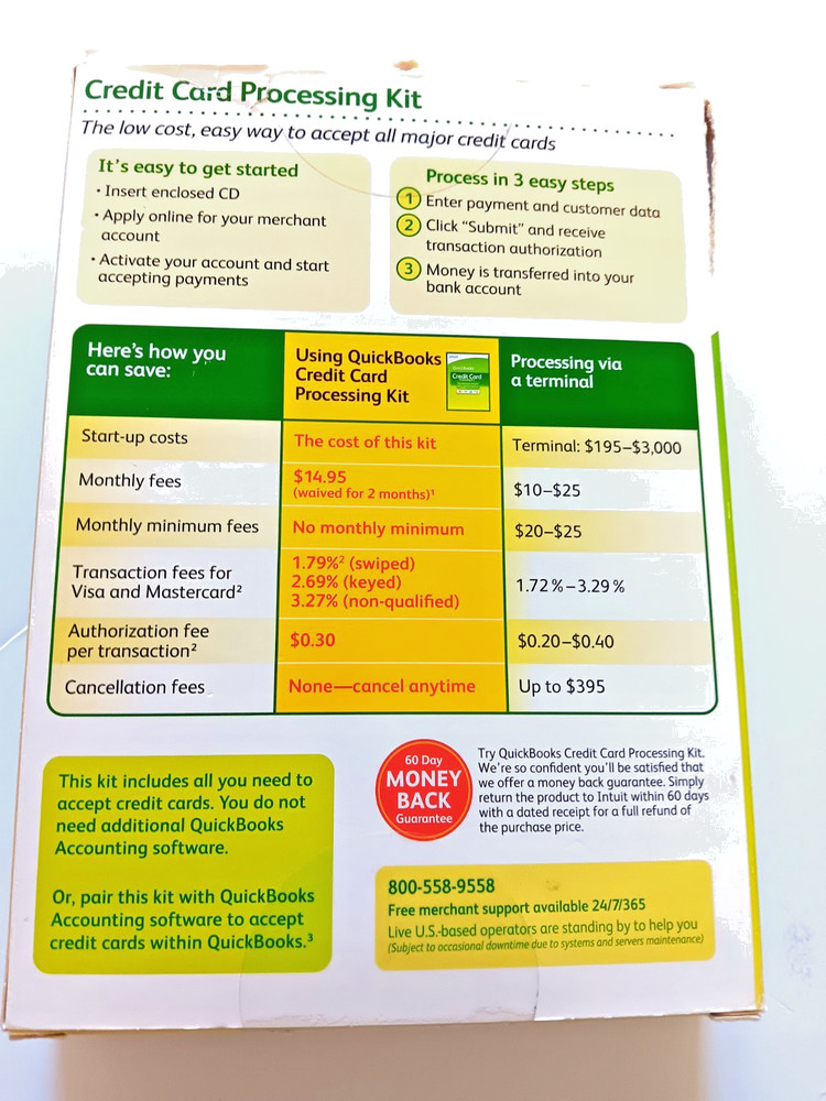 Intuit Credit Card Processing Kit 2008 opened Quick Books