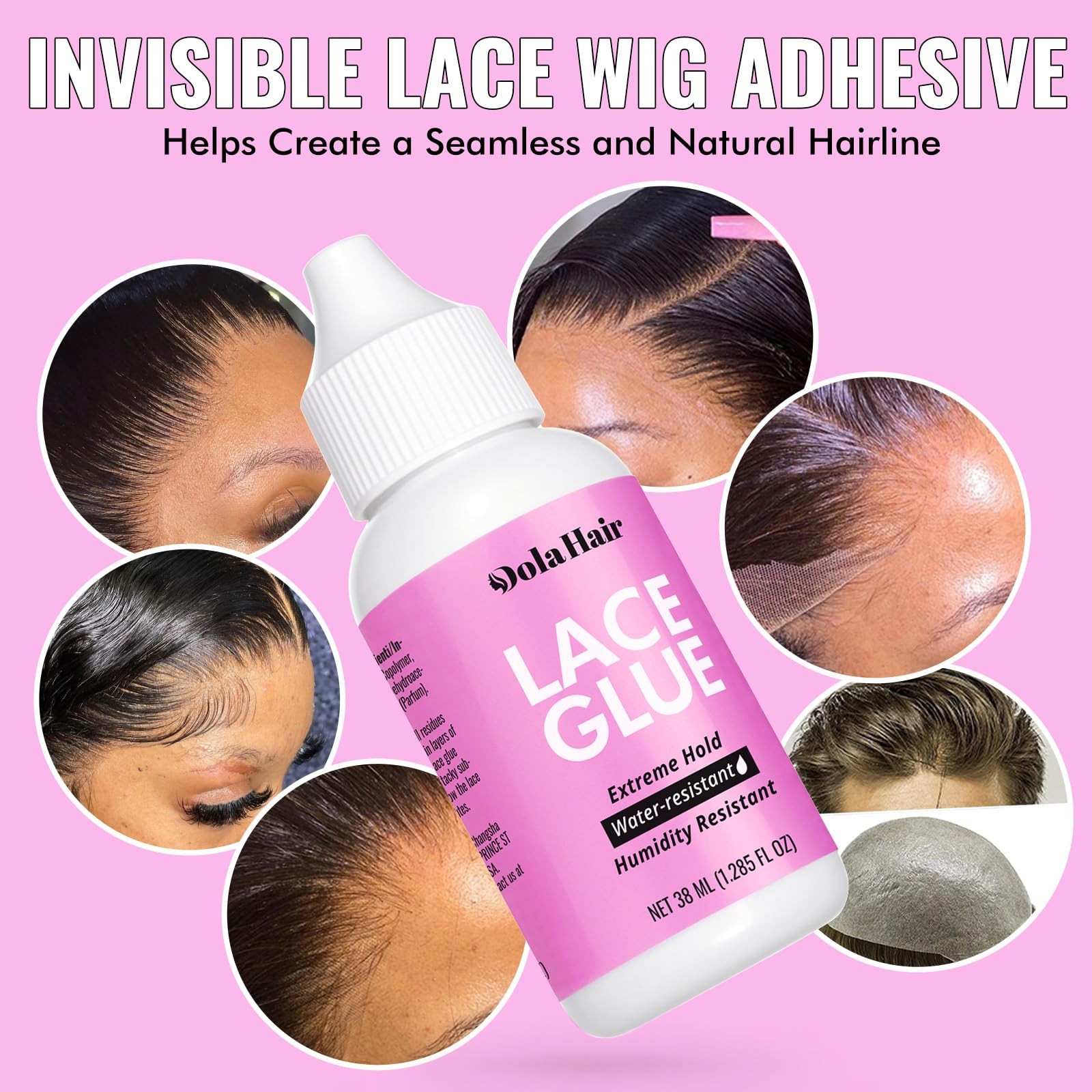 Dolahair Extreme Hold Lace Glue for Wigs, Waterproof, Invisible Bonding, 1.285