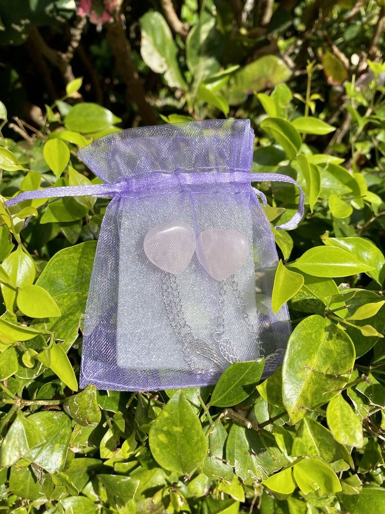 Rose Quartz Heart Earrings