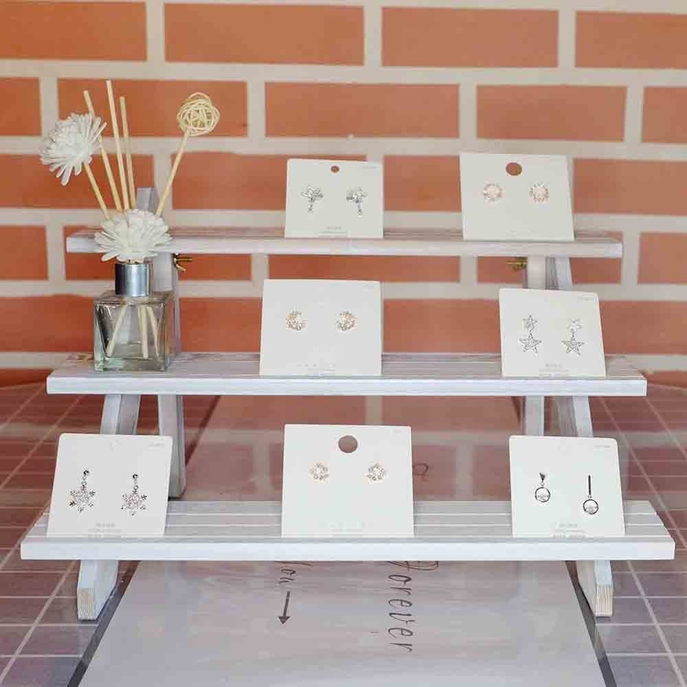 Vintage White Display Riser, Earring Display Stands, Showcase Cascading Merch...
