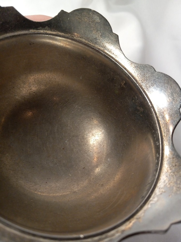 Silver Plate Bowl With Damage Has Mark But Cant Identify