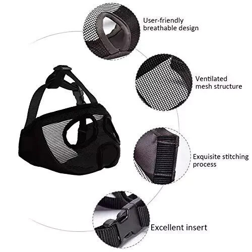 JYHY Short Snout Dog Muzzle Adjustable Breathable Mesh Bulldog Muzzle