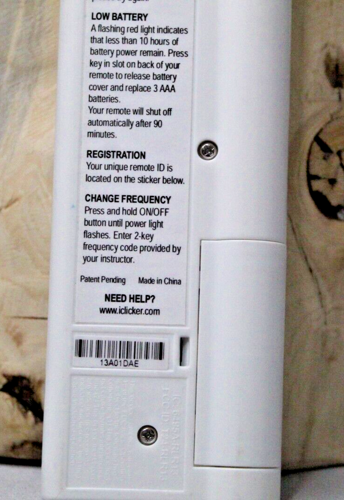 Iclicker 1st Generation Student Classroom Response Remote Radio Frequency