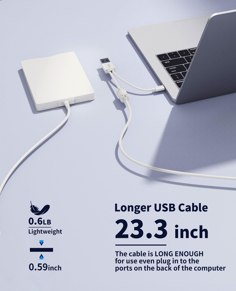 3.5 Inch External Floppy Disk Drive with USB Type-C Reader