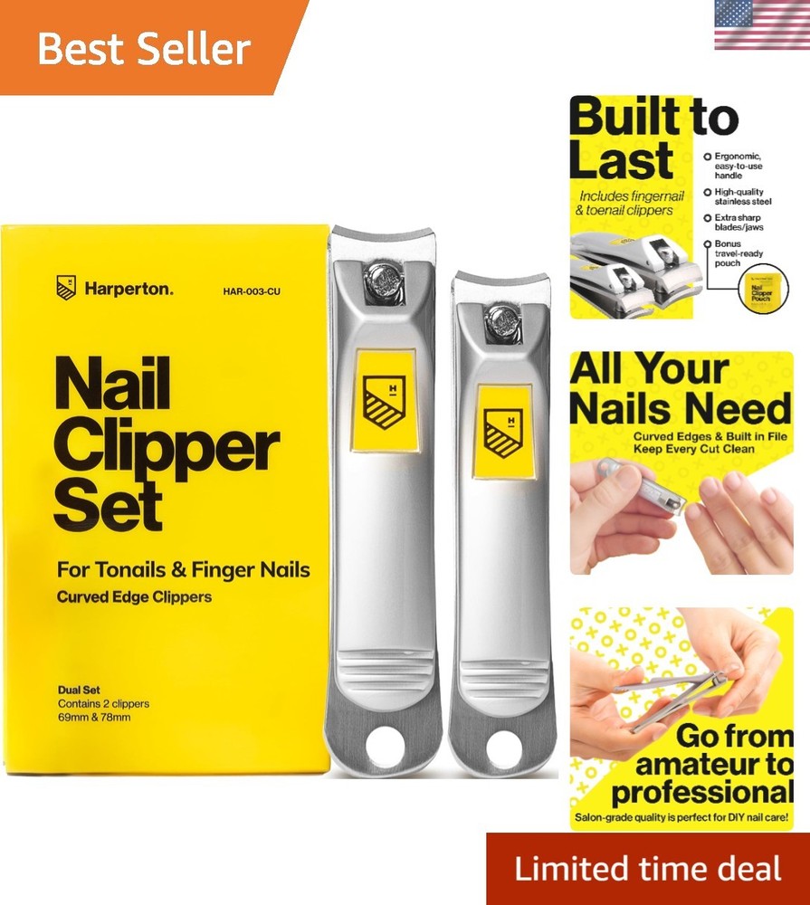 Ultra Sharp Nail Clippers Set - 2 Pack, Silver
