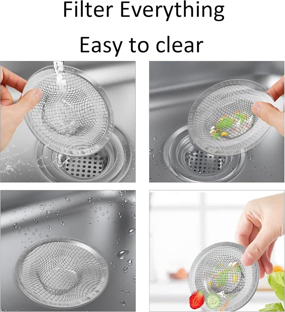 Heavy Duty 2" Silver Sink Strainer Set - Easy Maintenance & Wide Compatibility