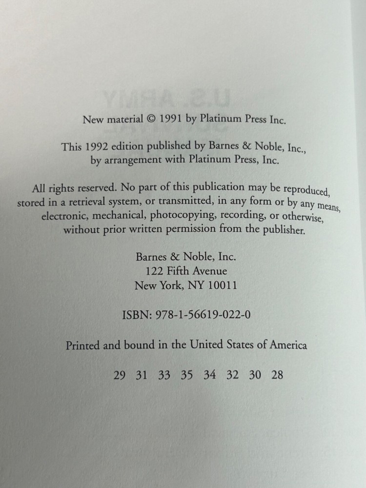 1992 US Army Survival Book