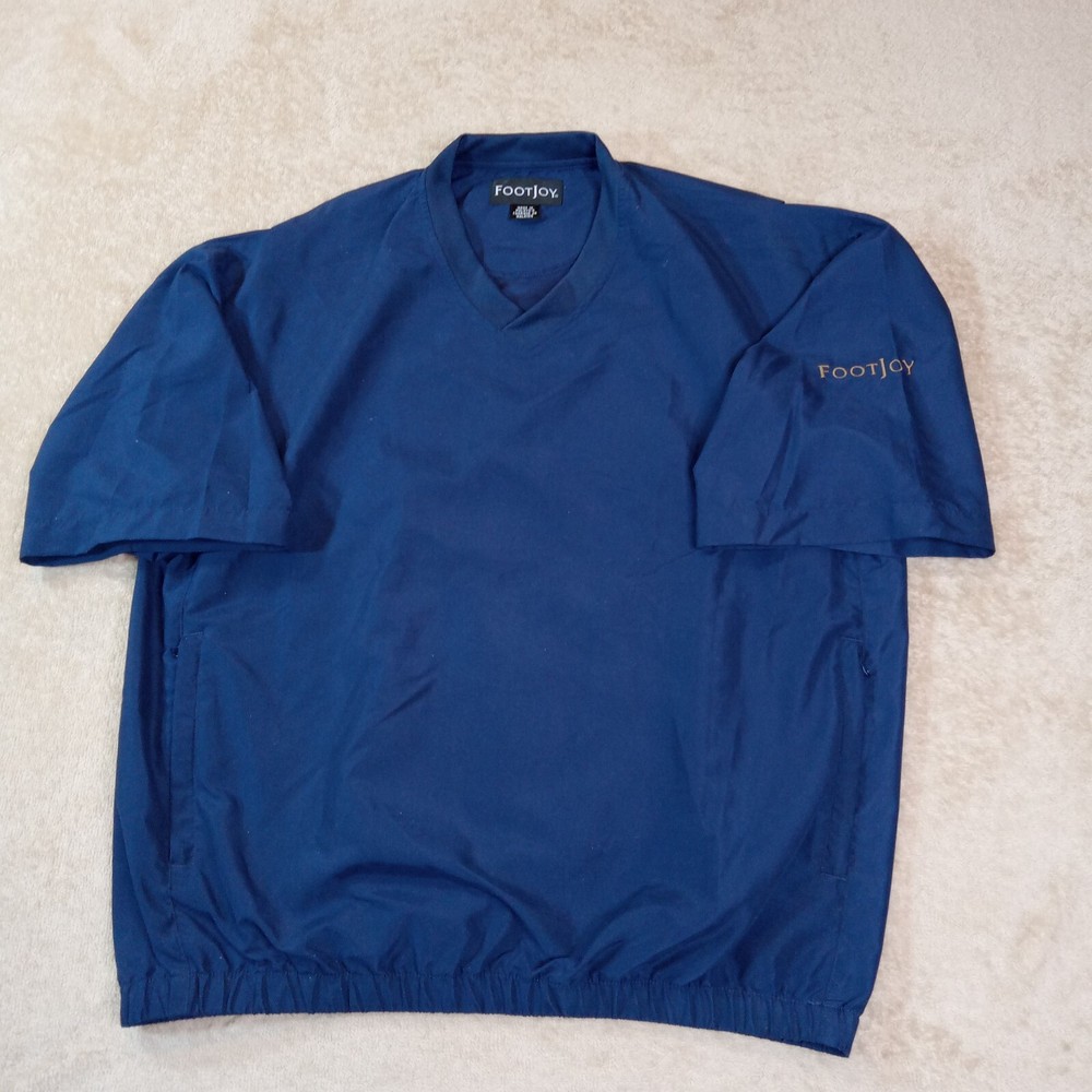 Footjoy Short Sleeve Pullover Windbreaker Men's Medium Dark Blue