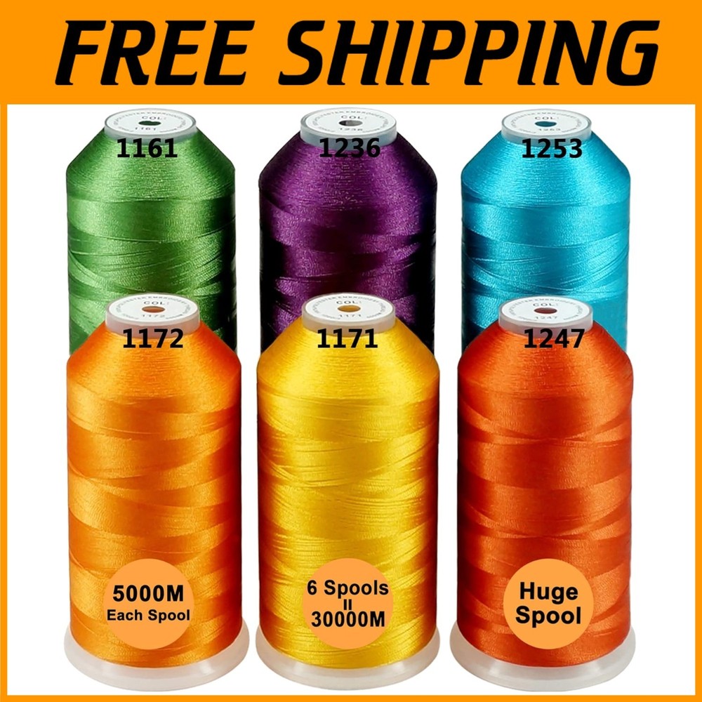 6 Fruit&Garden Polyester Embroidery Thread Pack