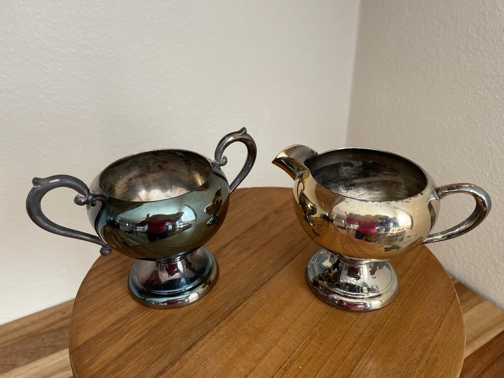 Wm. Rogers Silverplate Coffee/Tea Set with Creamer and Sugar Bowl