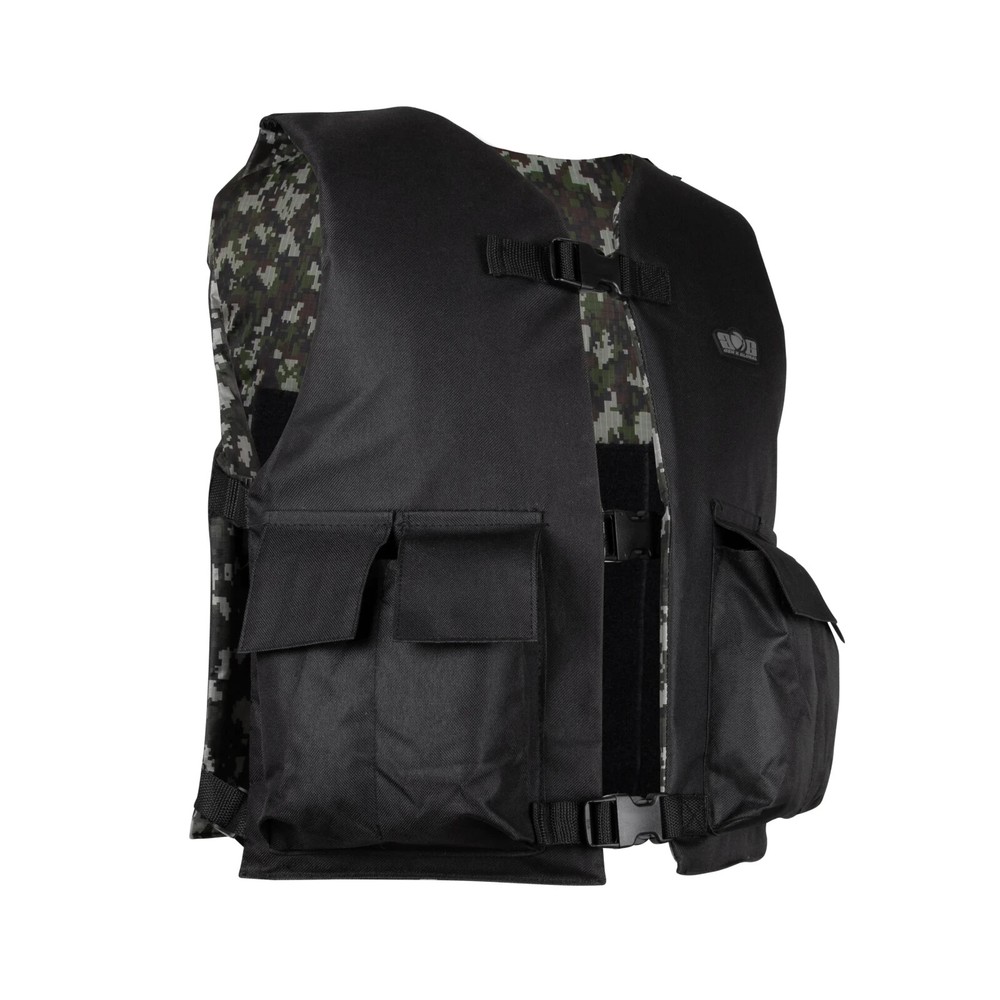 GXG Basic Tactical Vest with 2-Pod Holder - Digi Camo Green / Reversible Black