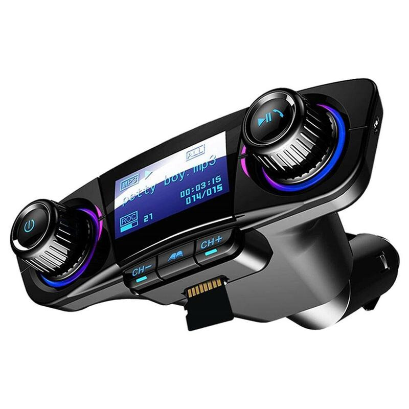 Bluetooth 4.0 FM Transmitter AUX 1.3in LED Screen Modulator Handsfree Car Kit