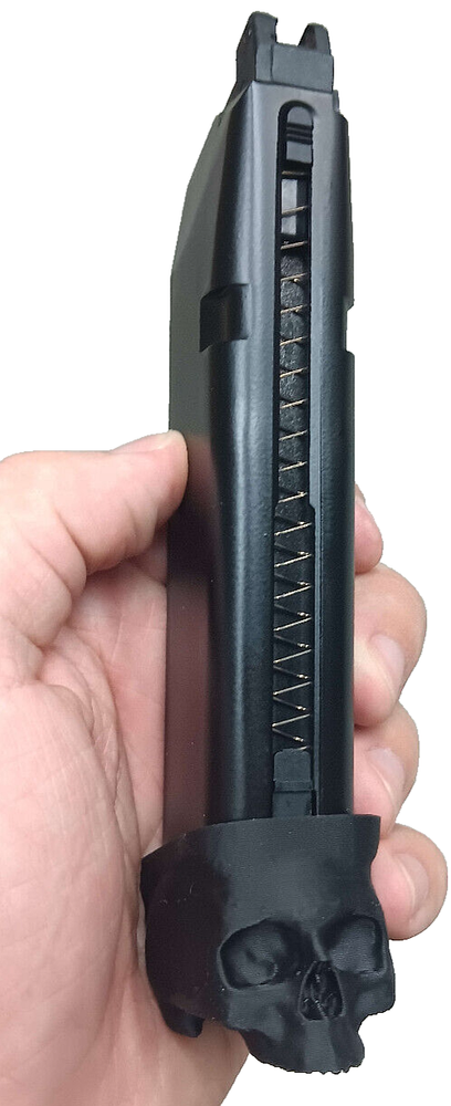 WE Glock 17/19 Skull Magazine Plates (3-Pack) - Airsoft Accessory