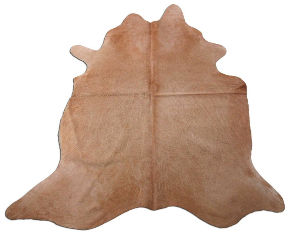 Solid Beige Cowhide Rug Size: 6 1/4x5 3/4 feet C-1474