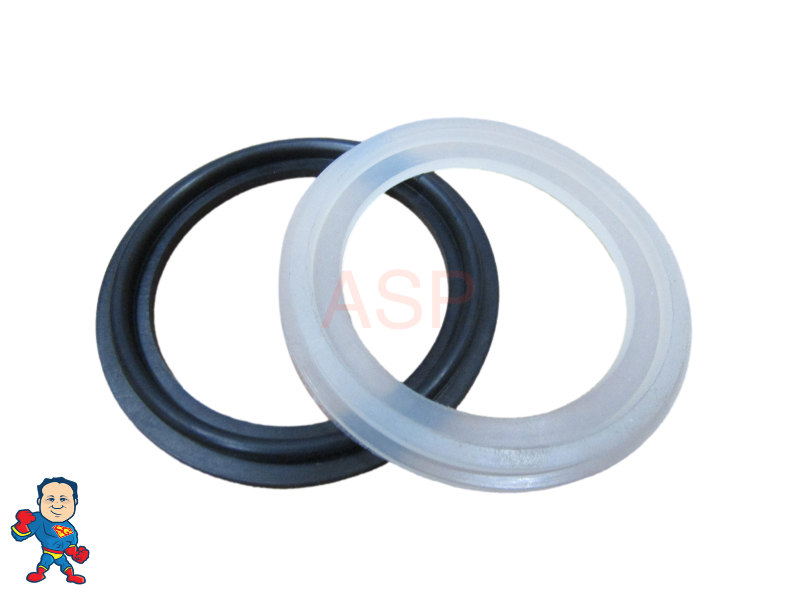 Hot Tub Spa 2" Heater or Pump Union Gasket Combo (1) 2 1/2" Lip & (1) 2 5/8" Lip