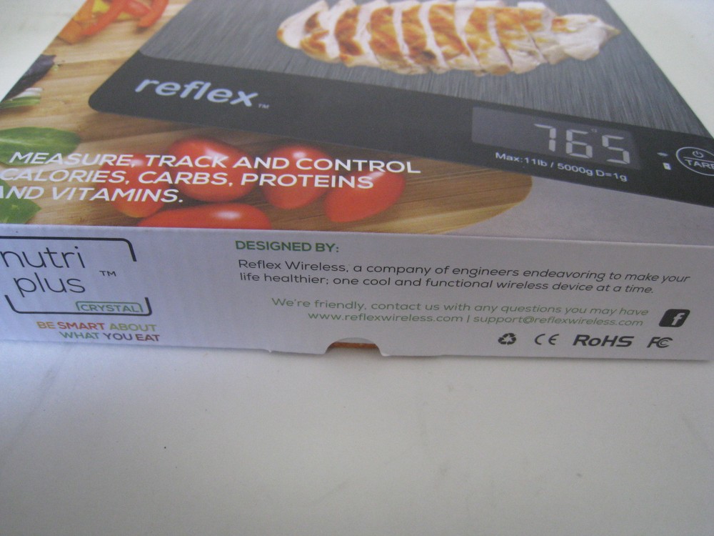 Nutricrystal Wireless Bluetooth Smart Food Scale Nutri Plus Reflex, Red