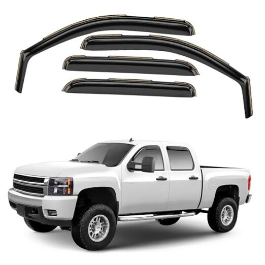 Window Deflectors Smoke Tinted In-Channel Side Window Vent Visor Deflectors
