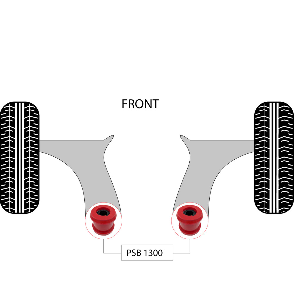 2x Front Arm - Rear Polyurethane Bushing Kit fits Mini Paceman (13-16)