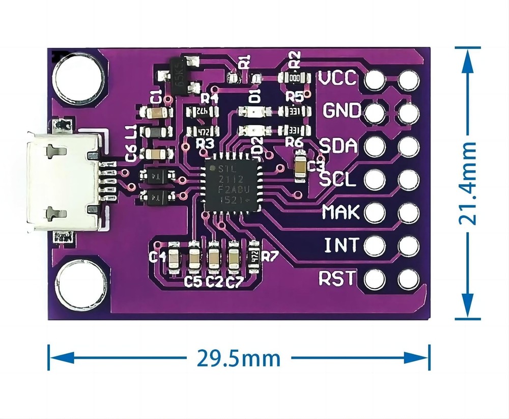 CP2112 Adapter Micro USB to SMBus I2C Communication with Wires