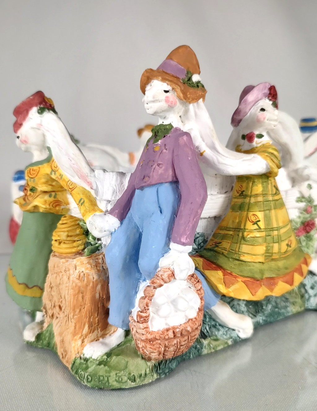 Dept 56 Easter Bunny Parade Centerpiece Basket Vintage 1990s Discontinued Rare