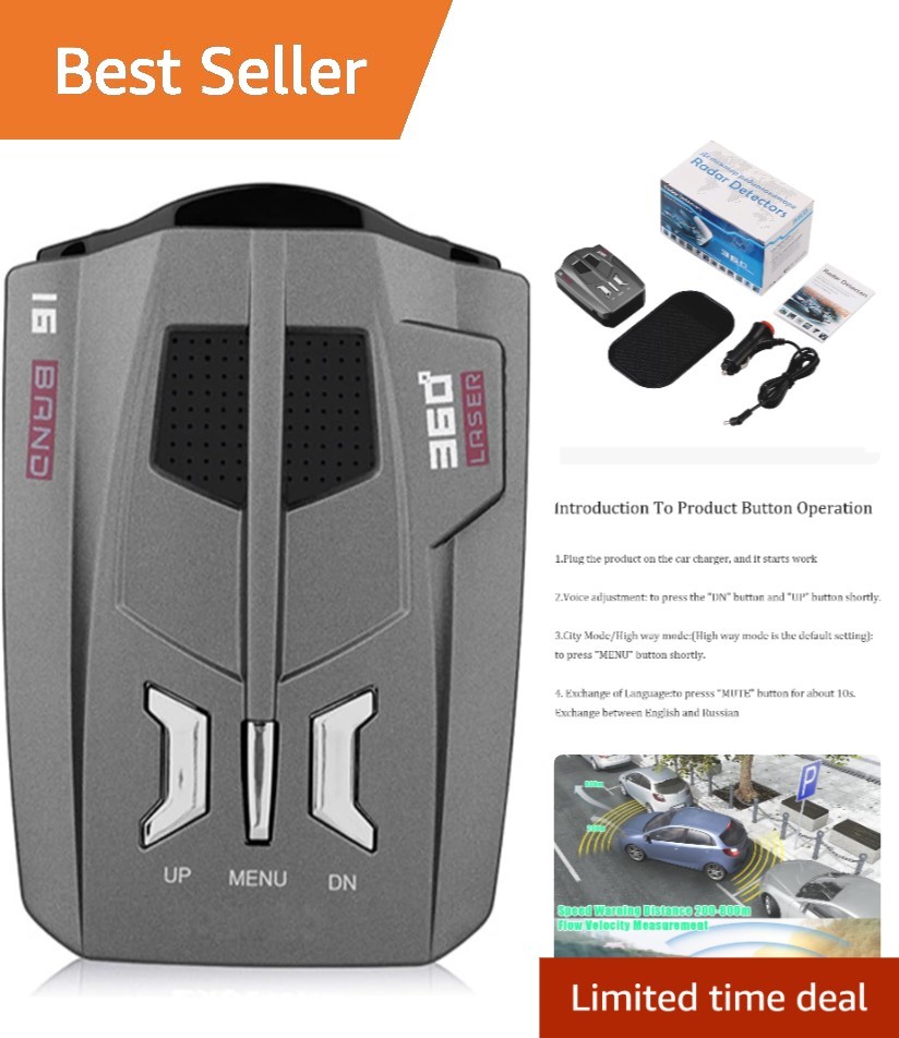 Highway & City Mode Radar Detector - Exceptional Range & Sensitivity for Drivers