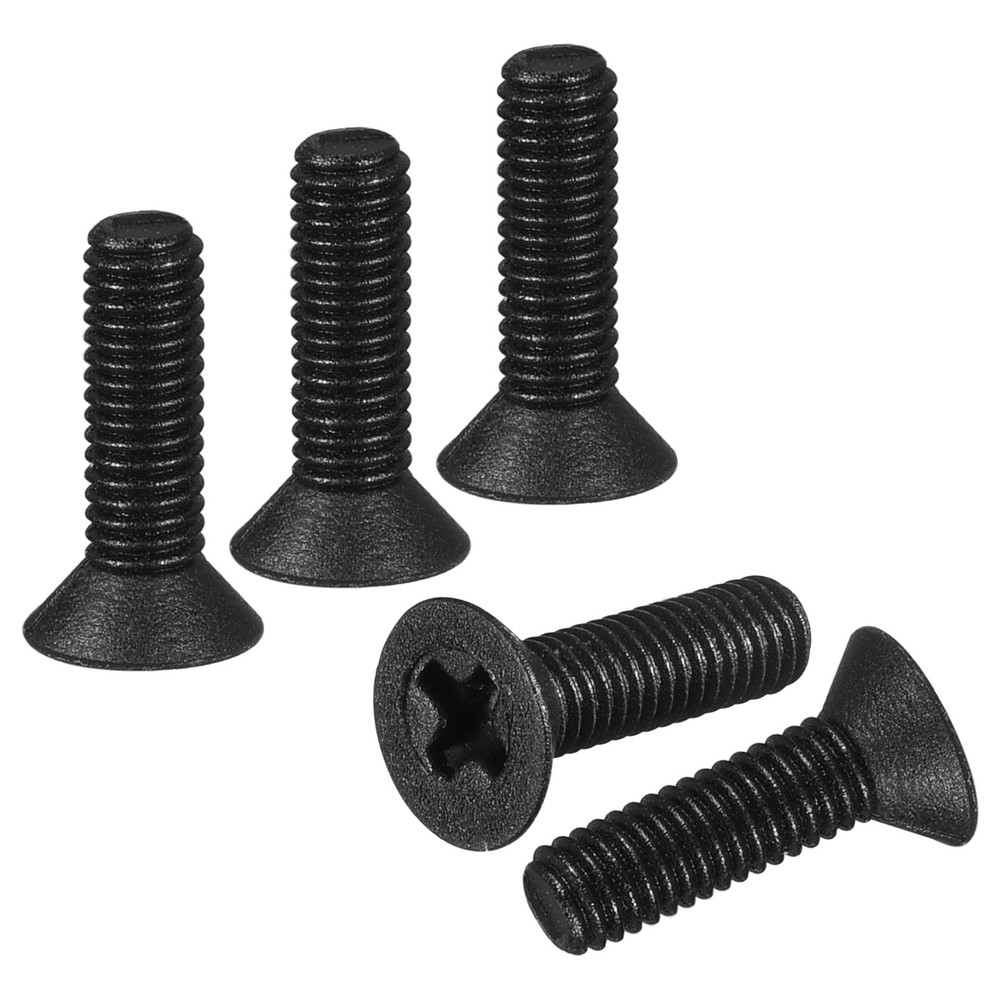 M3-0.5x10 Flat Head Machine Screws -100pcs -Nylon - Black