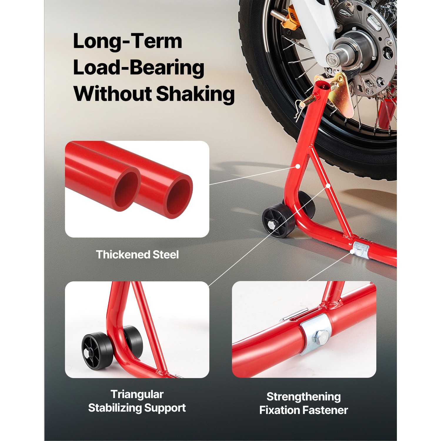 Motorcycle Front & Rear Stand Lift 850 lbs Spoolift Paddock Swingarm Arm Red