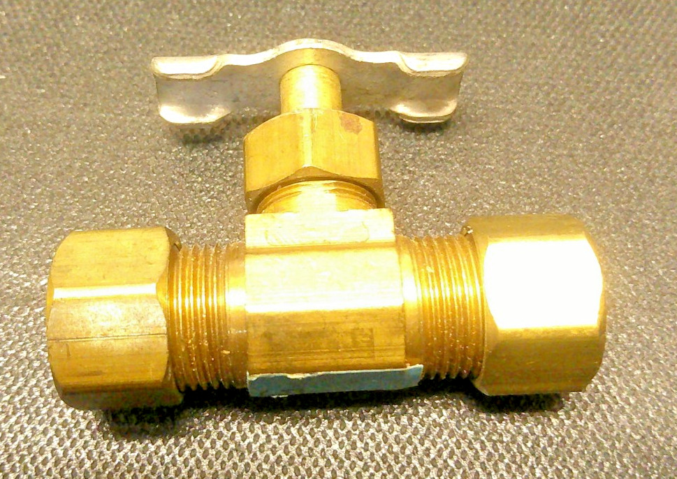 Brass Fitting 3/8" Straightway Needle Valve Compression 550538