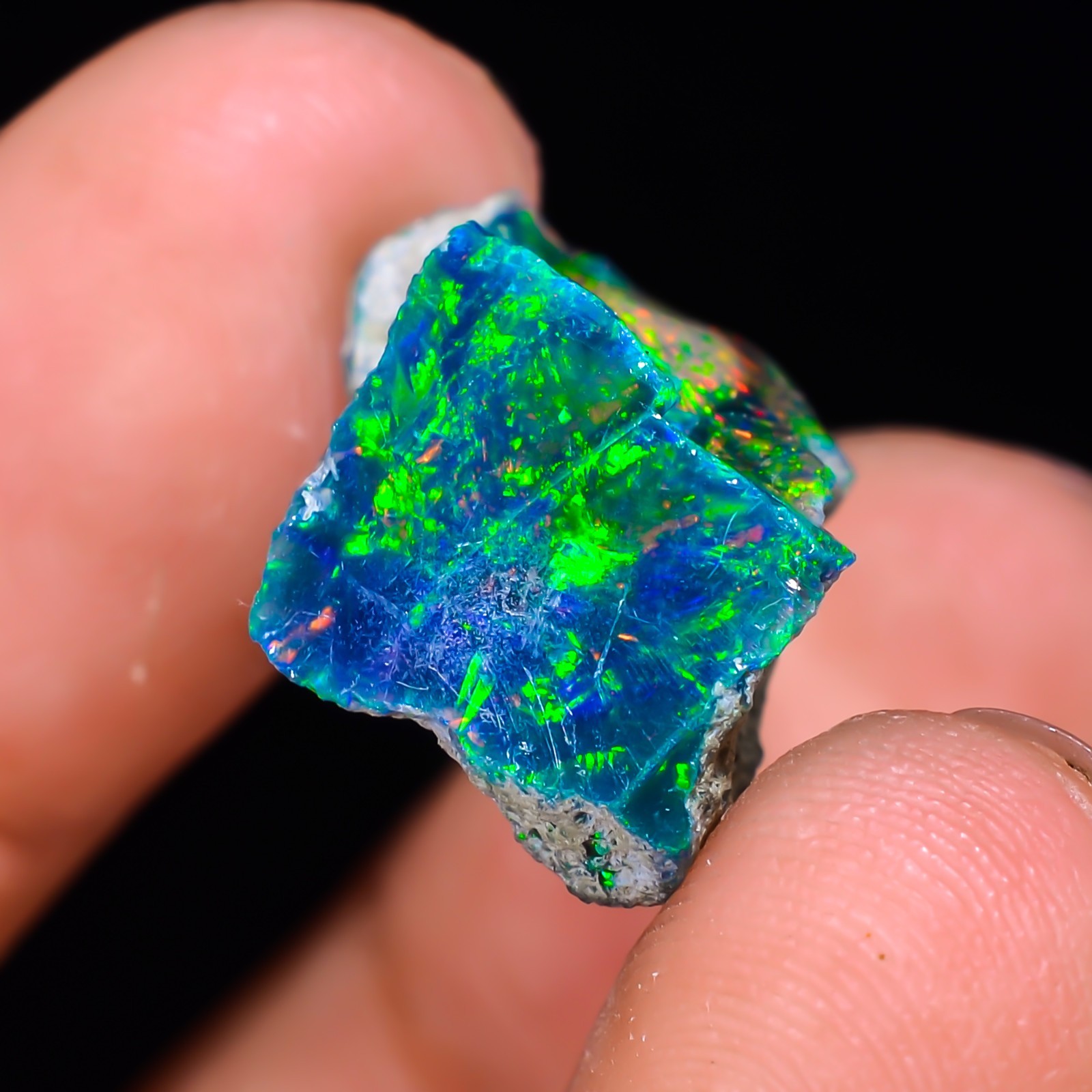 Black Ethiopian Opal Rough, Jewelry Grade Welo Opal Rough, Multi Fire Opal Raw