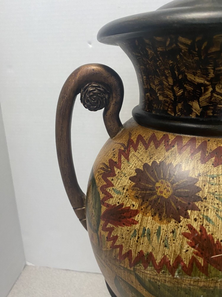 Painted Floral Urn Lamp