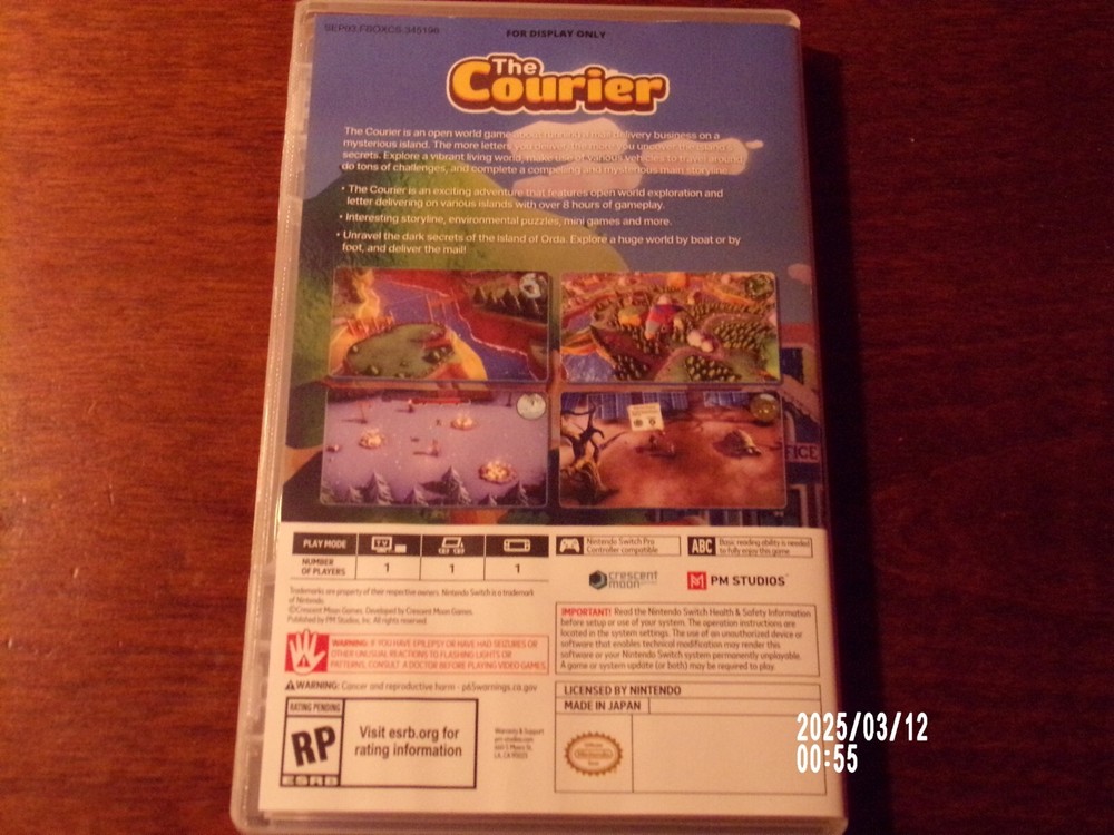 The Courier nintendo switch - DISPLAY ONLY CASE - NO GAME - Fast Shipping!