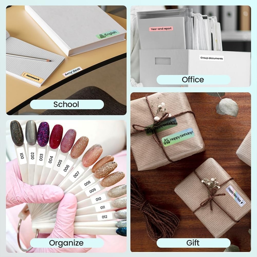 Phomemo D30 Label Maker Machine, Portable Bluetooth Mini Printer, Green