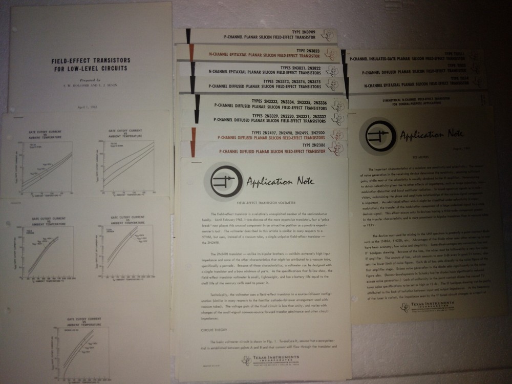 Texas Instruments FET Theory Study + Part Spec Performance Data 50+ Pages 1963