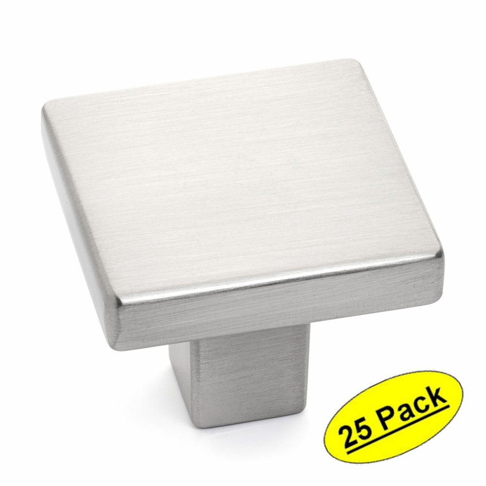 *25 Pack* Cosmas Cabinet Hardware Satin Nickel Square Cabinet Knobs #14899SN