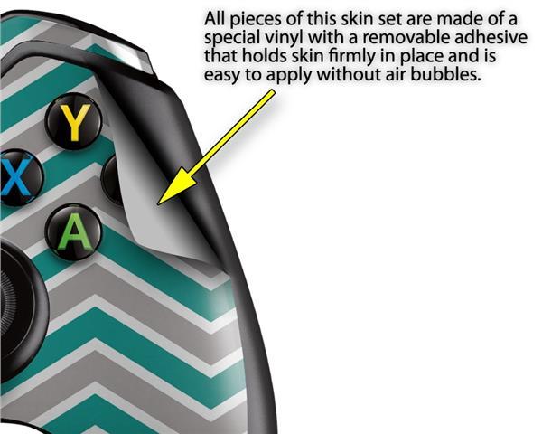 Zig Zag Teal Gray Skin Set fits XBOX One Console Controllers