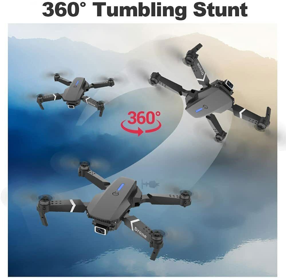 Black RC Drone with Obstacle Avoidance – 4-Side Sensors & 2 Batteries