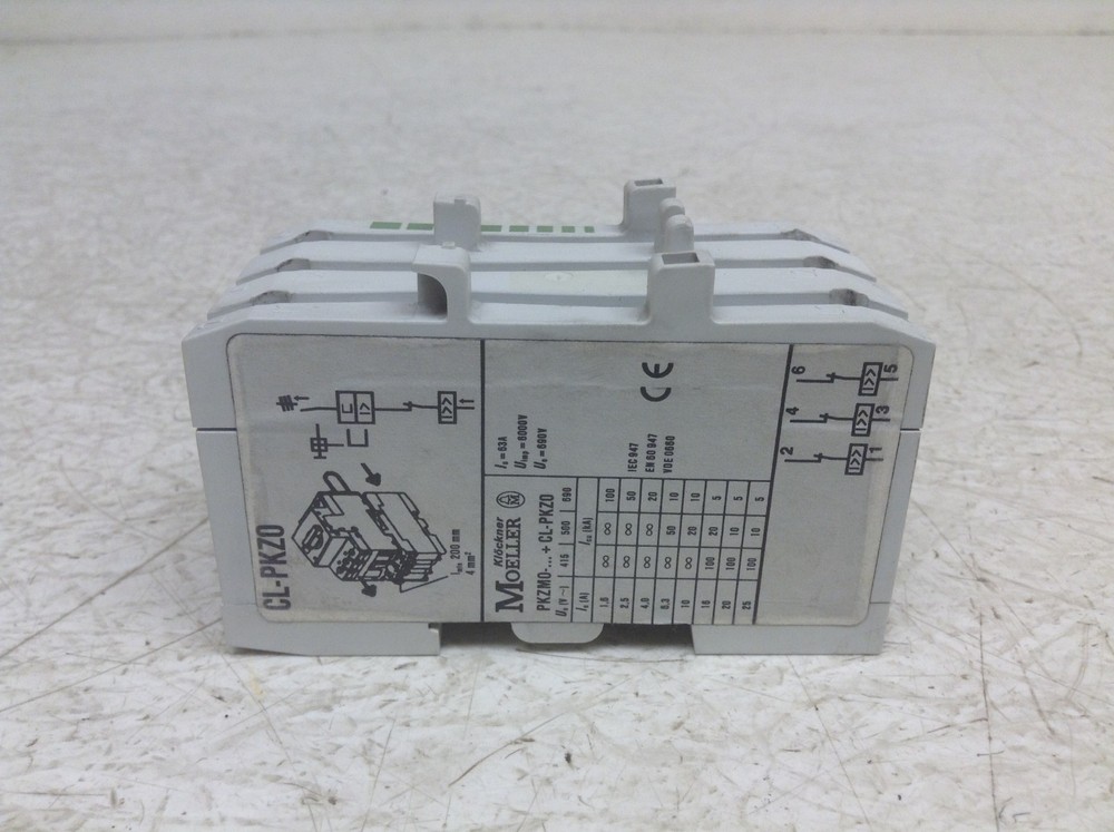 Moeller Klockner CL-PKZ0 Motor Protector Basic Unit 600 VAC 25 AMP CLPKZ0