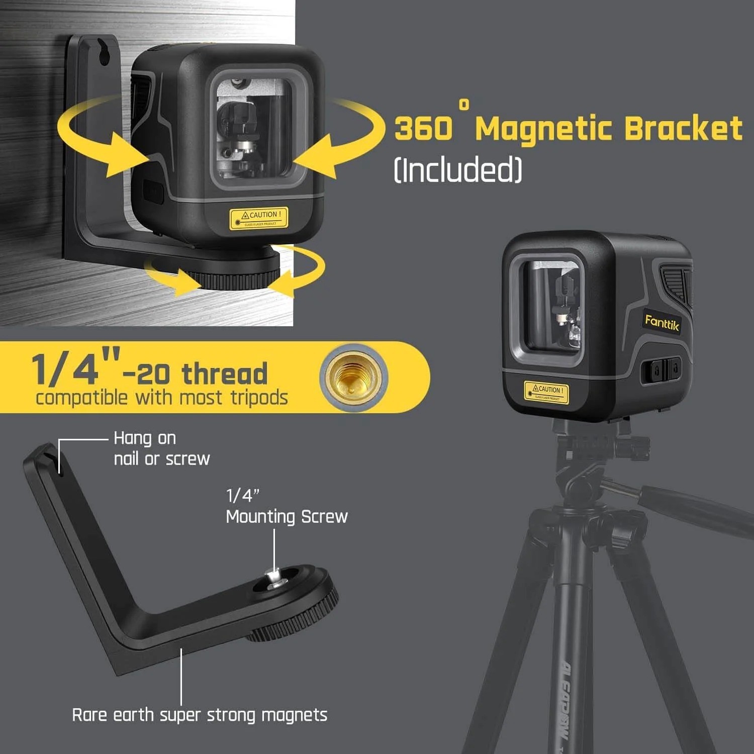 Fanttik D2 Pocket Green Laser Level, 100 ft Self-Leveling Cross Line Laser, New