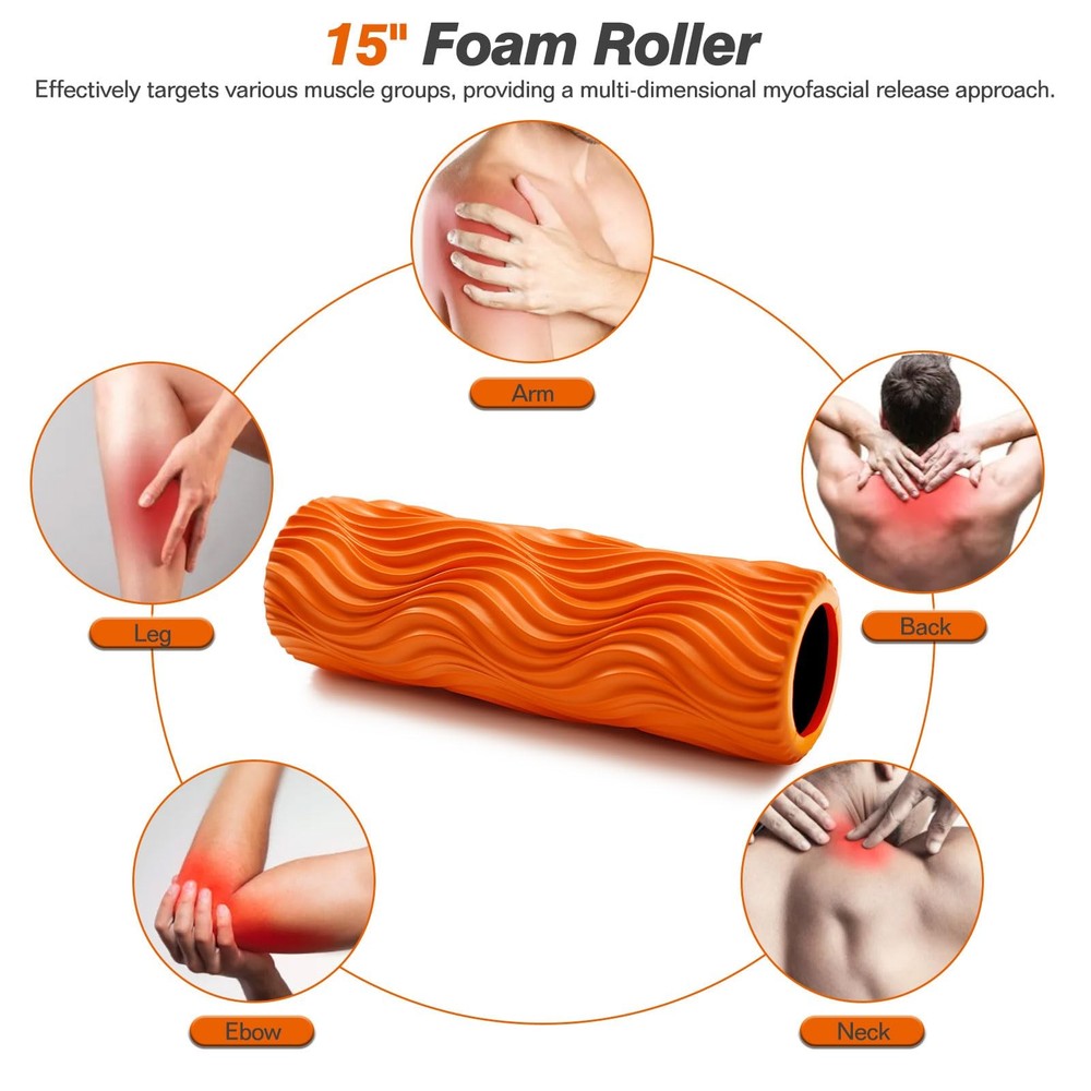 5 in 1 Foam Roller Set - Trigger Point Foam Back Roller, Muscle Roller Stick,...